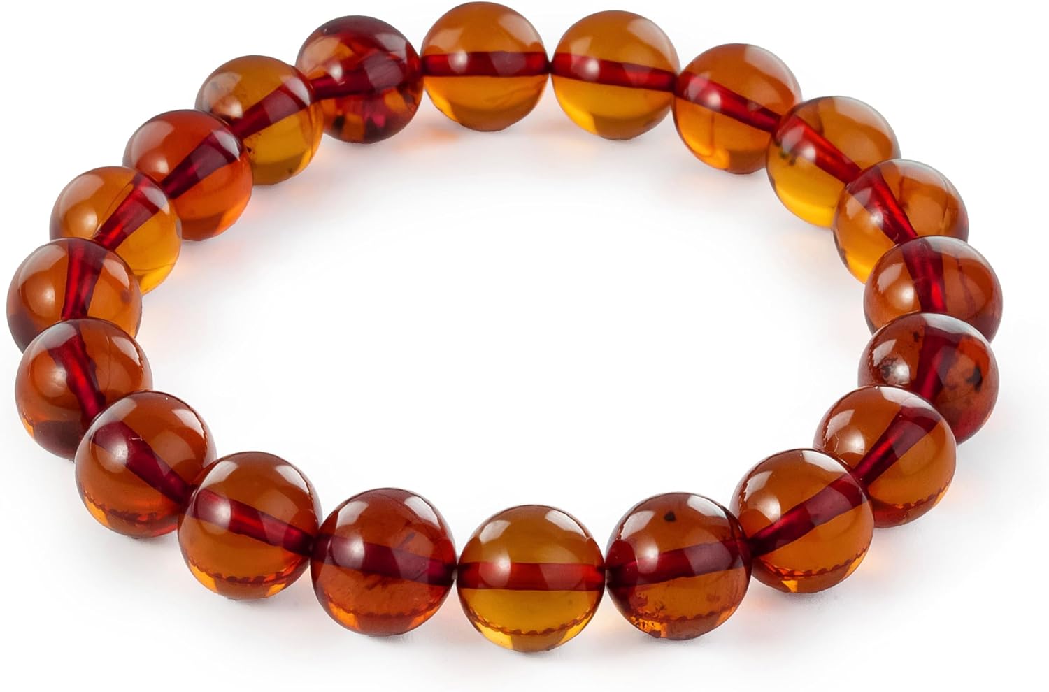Natural Baltic Amber Bracelet for Women and Men – Stretch Wristband with Faceted Beads, Lightweight Unisex Jewelry Gift for Daily and Casual Wear
