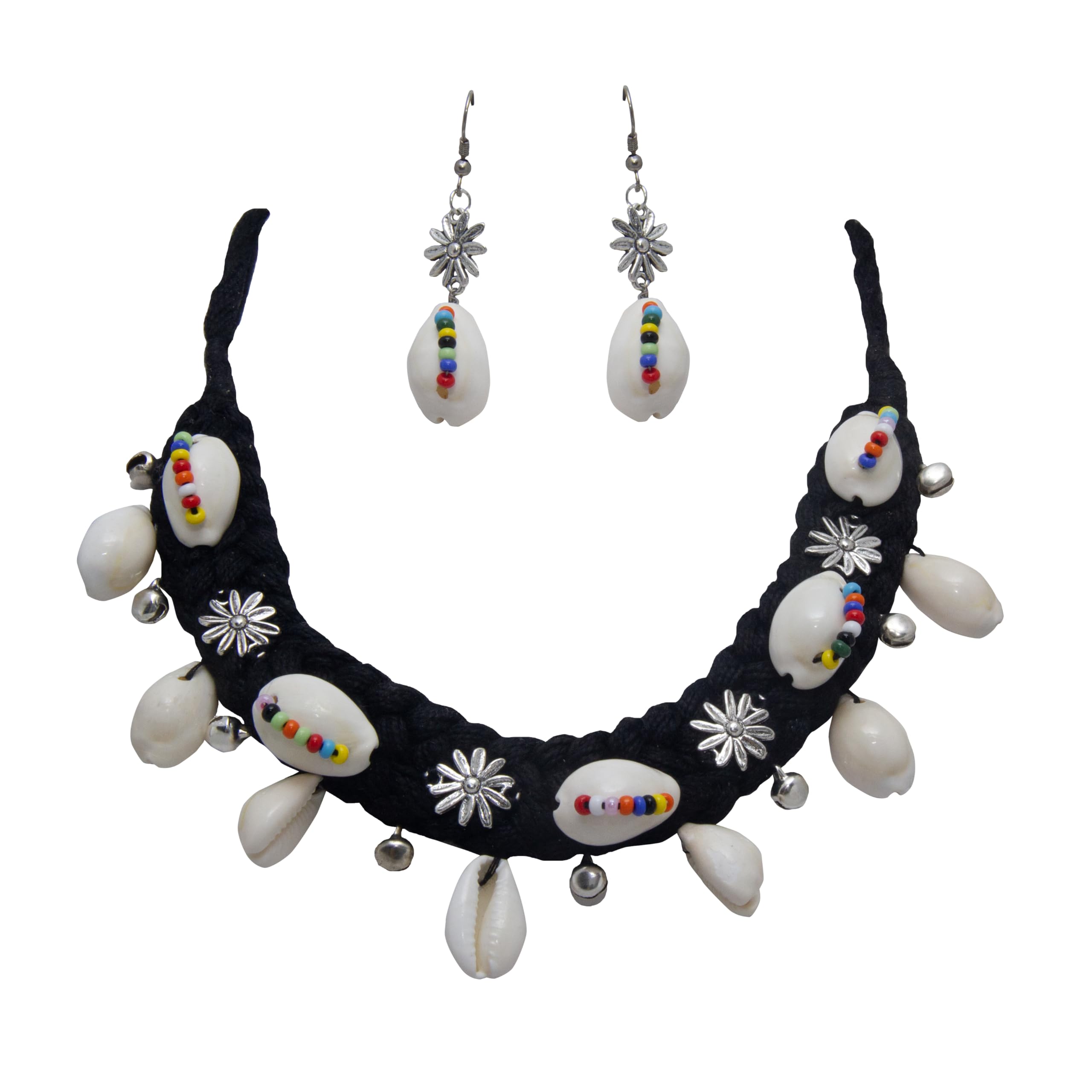Black Braid Pattern CHOKER NECKLACE with EARRING for Girls and Women | Multi use of Choker Necklace as Mathapatti, Bajubandh, Anklet for Navratri, Durga Pooja, Other Traditional Occasion (B0DF1NT6DW) Amazon Price History, Amazon Price Tracker