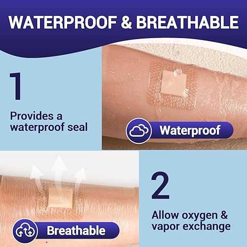 Miniatura 4 de ClearShield Apósito de Película Transparente 4" x 4.75" Paquete de 50, Vendajes Impermeables Transpirables Hipoalergénicos, Parche Adhesivo para