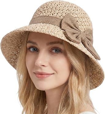 Hats for Women Fashionable Summer Straw Hat, Womens Sun Hats Wide Brim Foldable Beach Hat for Travel Pool