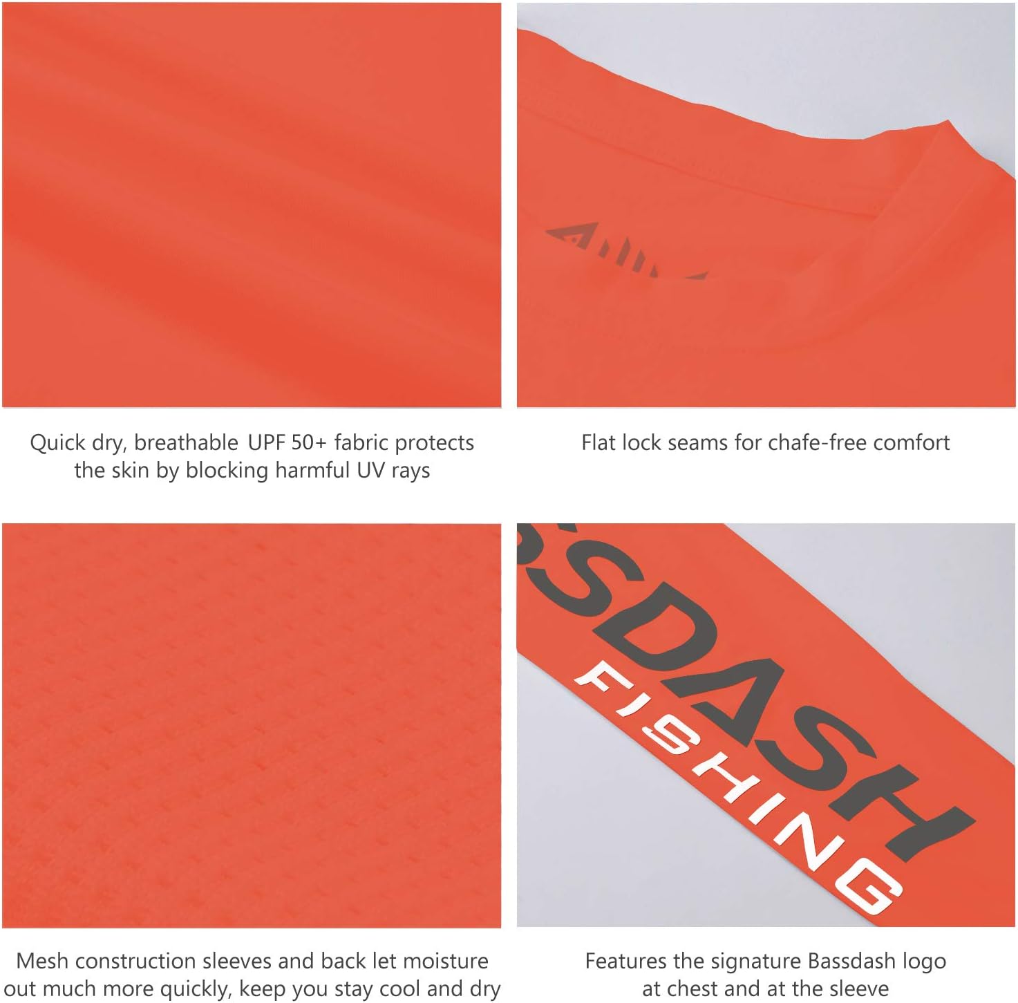 BASSDASH Fishing T Shirts for Men UV Sun Protection UPF 50+ Long Sleeve Tee T-Shirt - Image 4