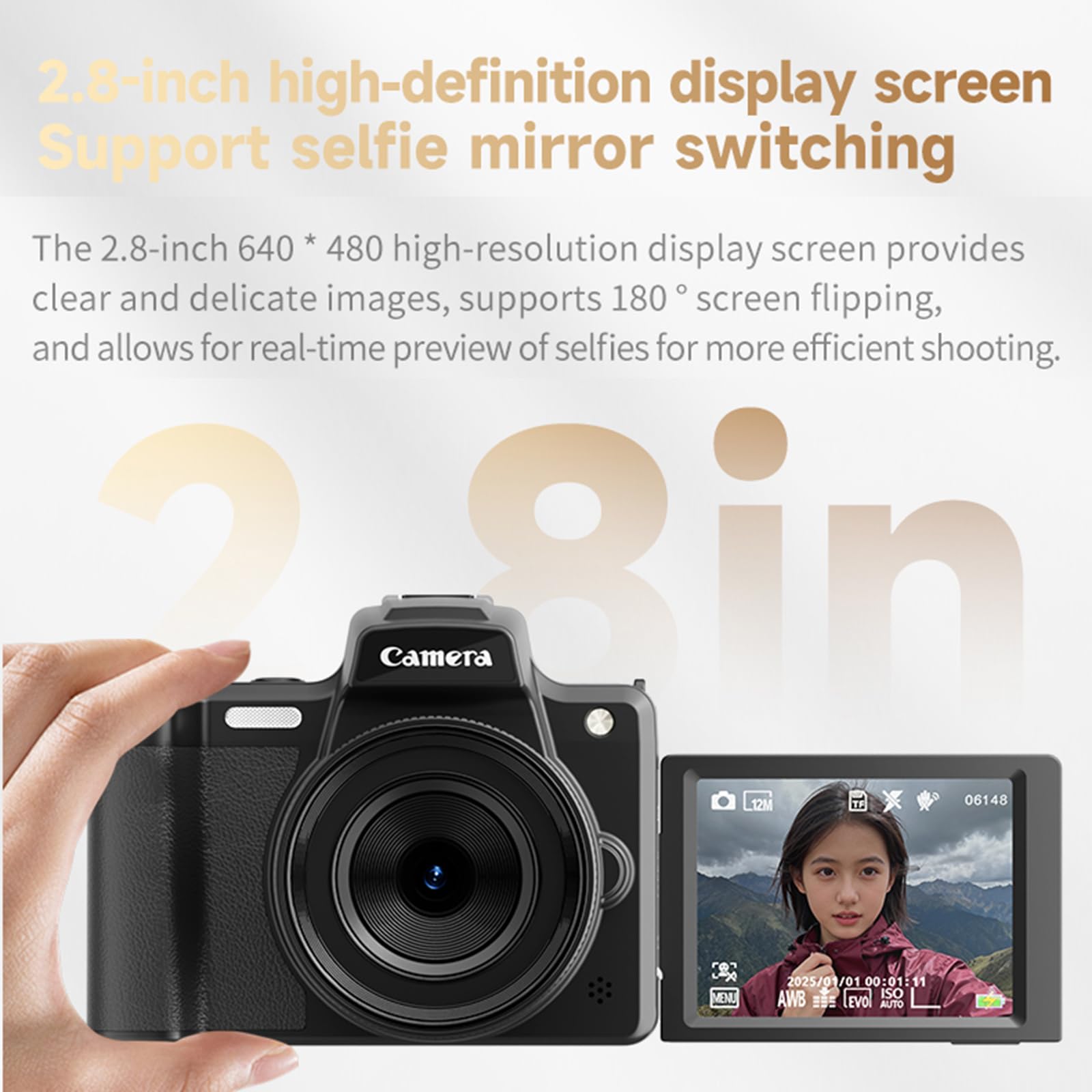 Fotocamera digitale avanzata da 68 MP con touchscreen e OTG per foto e video touchscreen