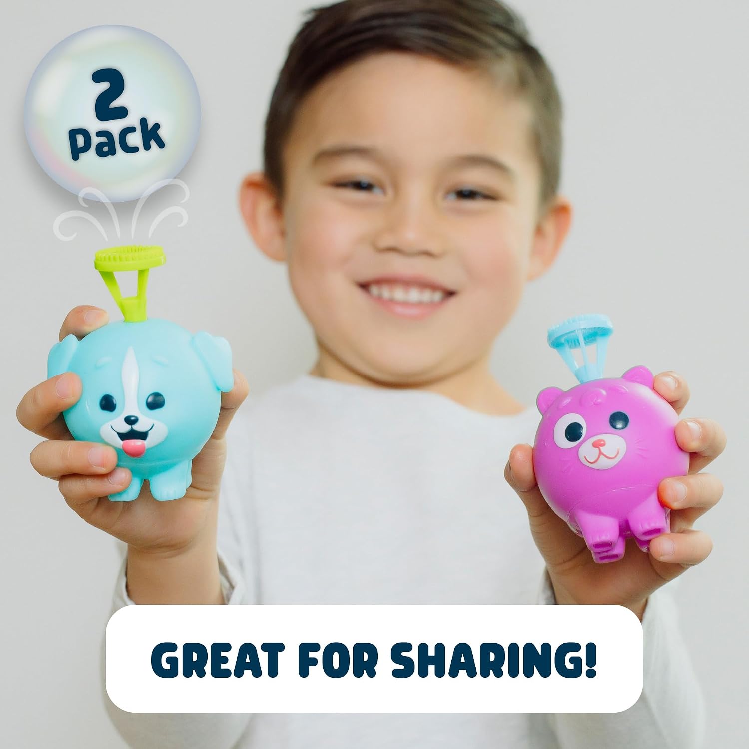 Chuckle & Roar - Bubble Besties - Fun and Colorful Characters - Soft and Washable - Fun in the Outdoors or in the Pool - Squish to Blow Bubbles - Ages 3 and Up
