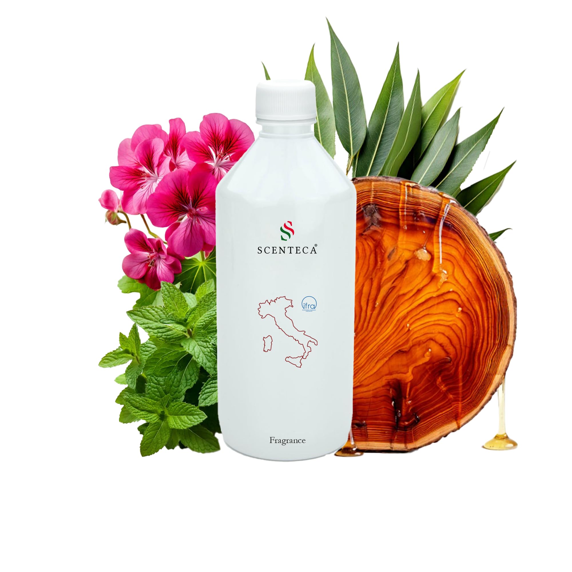 Recarga para difusores de nebulización 500 ml fragancia Eucaliptus, ambientador con aceites esenciales de eucalipto, hierba cortada y menta, fragancia fresca y natural