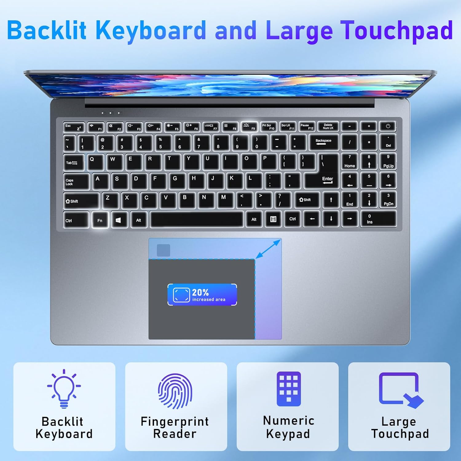 Gaming Laptop Computer, 16 Inch Laptops 2025 Win 11 Pro, 16GB RAM 1TB SSD, Celeron N95 (Up to 3.4GHz), FHD 1920 * 1200, Backlit Keyboard, WiFi 5 BT 4.2, 6000mAh, Supporting Student and Work 16GB RAM+1TB SSD N95 image 7 of 9 B0FF1P265W