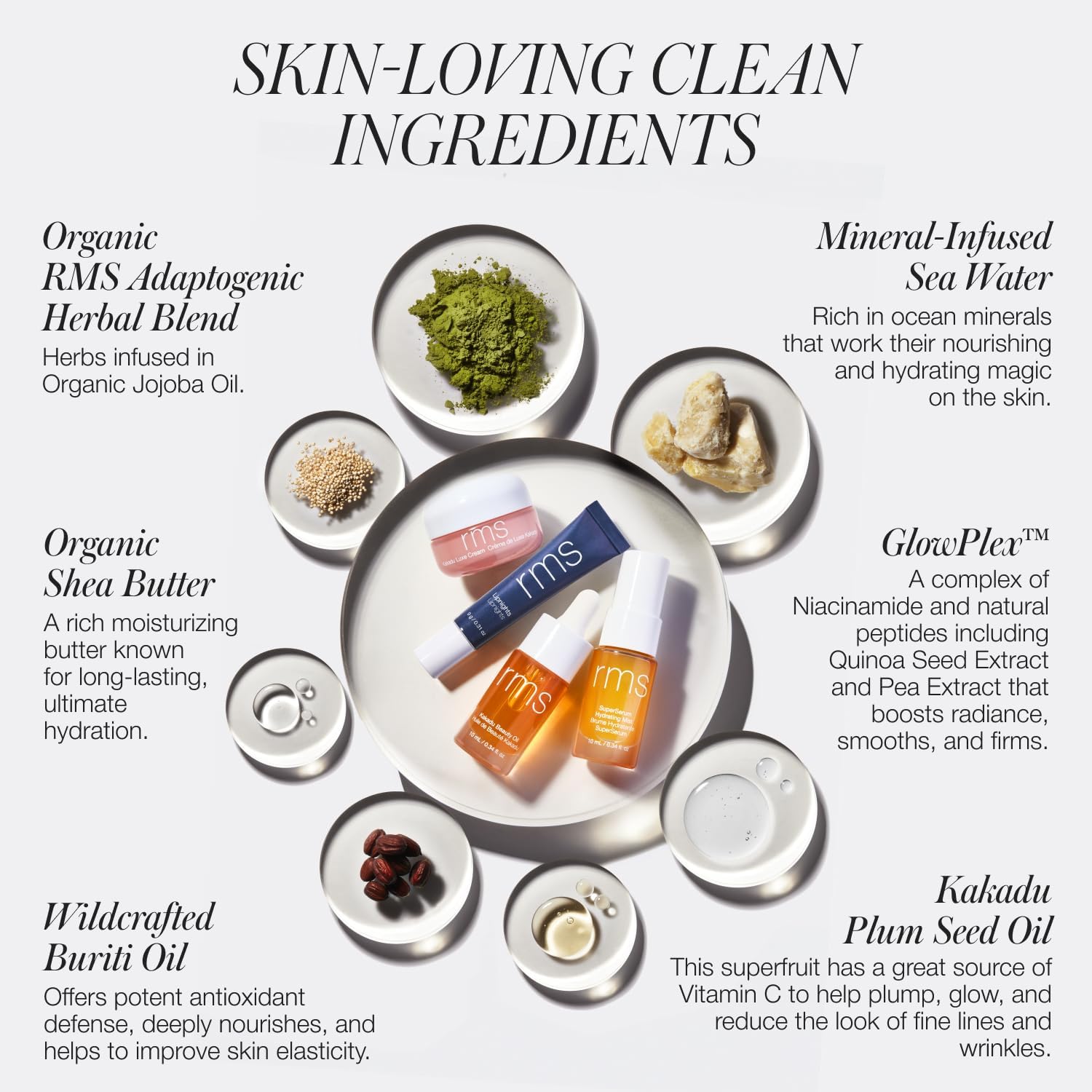 RMS Beauty Skin-to-Skin Discovery Set – 4-Piece Skincare Essentials Kit – Includes 24-Hour Hydration Face Oil, Cream, Mist & Full-Size Lip Mask – Non-Comedogenic & Clean Beauty Gift Set