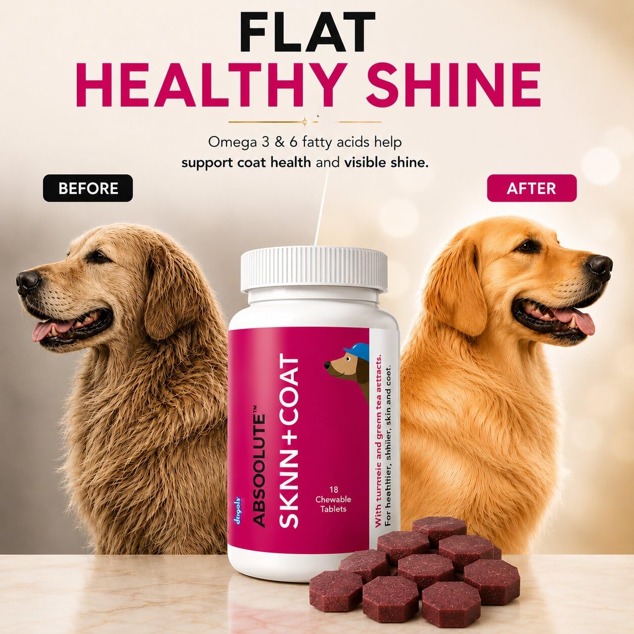 Drools Dog Supplement Tablets 200g (50 Pieces) | Skin & Coat Support | For Dogs — Amazon image 4