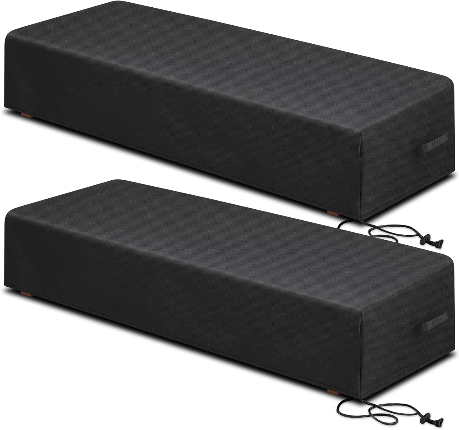 2 Pcs Patio Chaise Lounge Cover Waterproof Outdoor Lounge Chair Cover 30" D x 83" W x 12" H UV Resistant with Handle Strap for Furniture Protection (Tan)