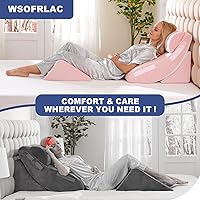 Vista 7 de 4PCS Orthopedic Bed Wedge Pillow Set for Post Surgery Recovery - Adjustable Memory Foam Support Pillows for Back/Leg/Shoulder Pain Relief, Acid