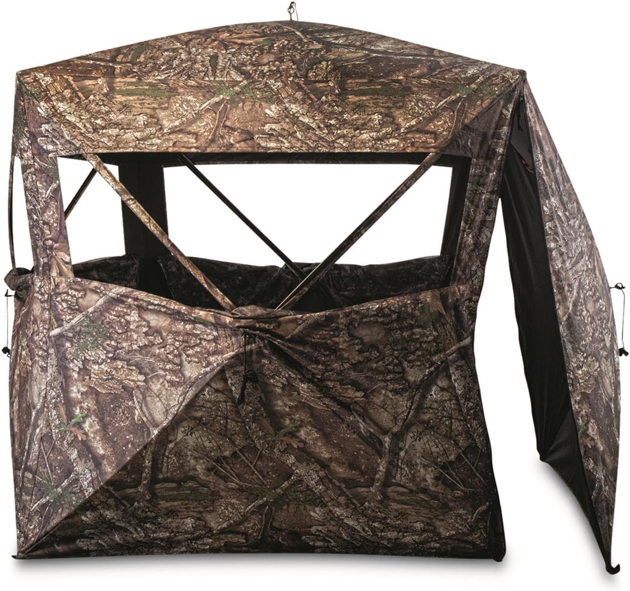 HuntRite Silent Adrenaline Pop-Up Hunting Ground Blind; for Deer and Turkey Hunting, 2-Person Tent