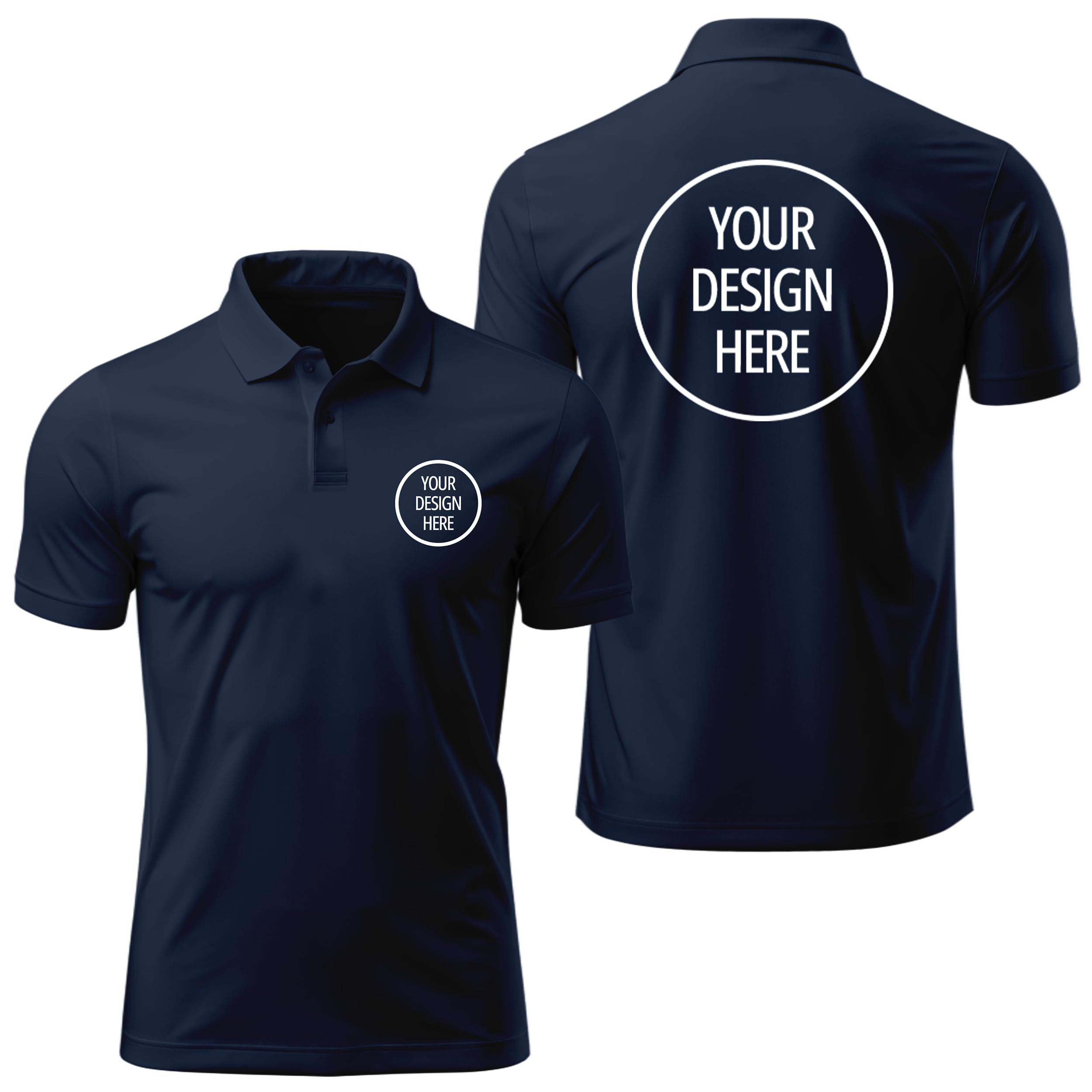 Customized Polo T Shirt for Men & Women with Logo & Name | Personalised Unisex Polo Neck T Shirts | Custom Collar T Shirt with Print for Employees, Corporate & Casual Wear.