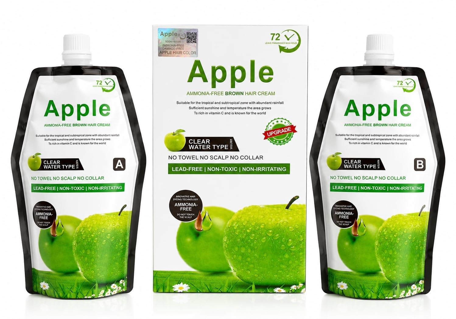 Apple Ammonia-Free Dark Brown hair colour cream Clear Water Type Hair Color Shampoo, For Men & Women, Instant Grey Hair Coverage, Long Lasting Natural Looking Color, Easy No-Bowl No-Brush Application-image-18