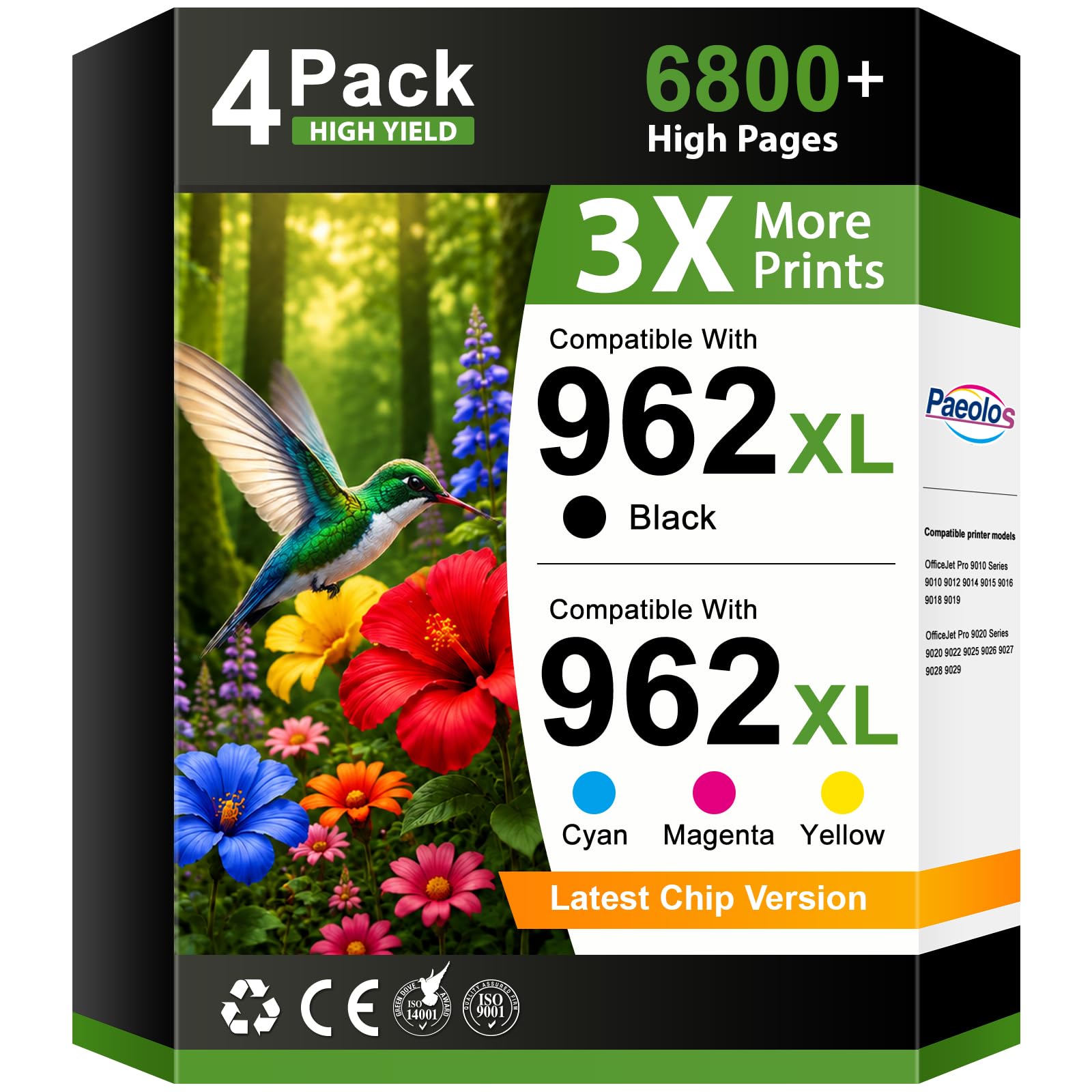 Photo 1 of Paeolos 962XL Replacement for HP 962XL Ink Cartridges Combo Pack High Yield