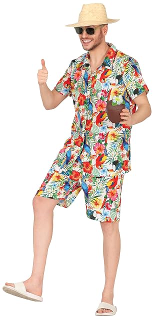 FIESTAS GUIRCA Traje de fiesta para chico playero Mallorca, traje hawaiano, incluye camisa hawaiana colorida…