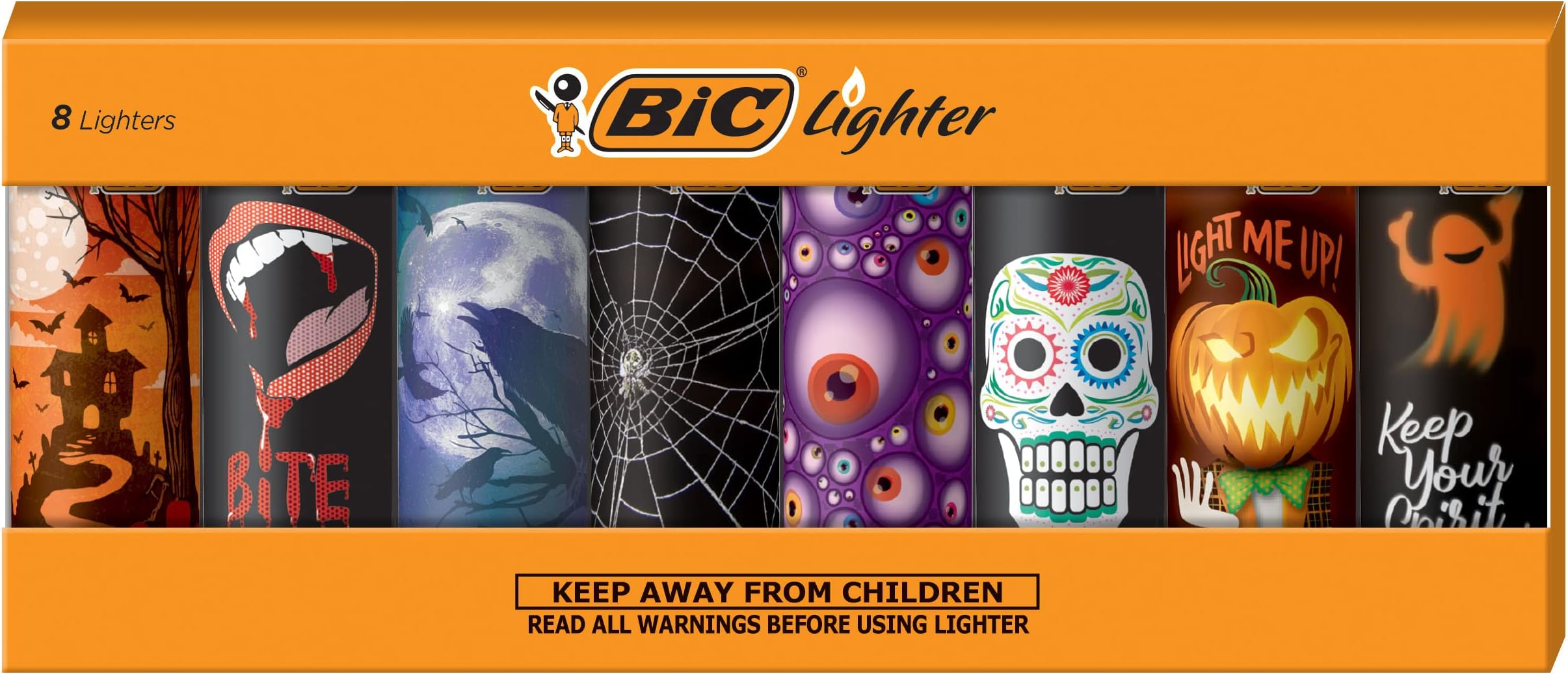 BIC Special Edition Spooky Series Lighter Pack of 8