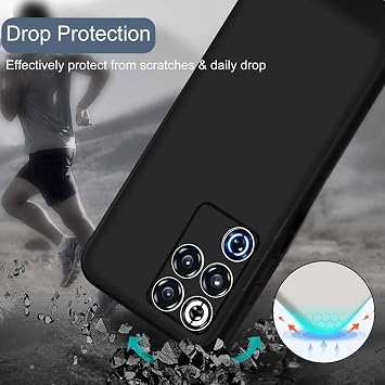 KZIOACSH Case for RedMagic 11S Pro/RedMagic 11S Pro Plus with 2 Tempered Glass, Flexible Ultra Slim Silky-Soft Touch Matte TPU Anti-Scratch Shockproof Drop Protection Rugged Phone Cover Black