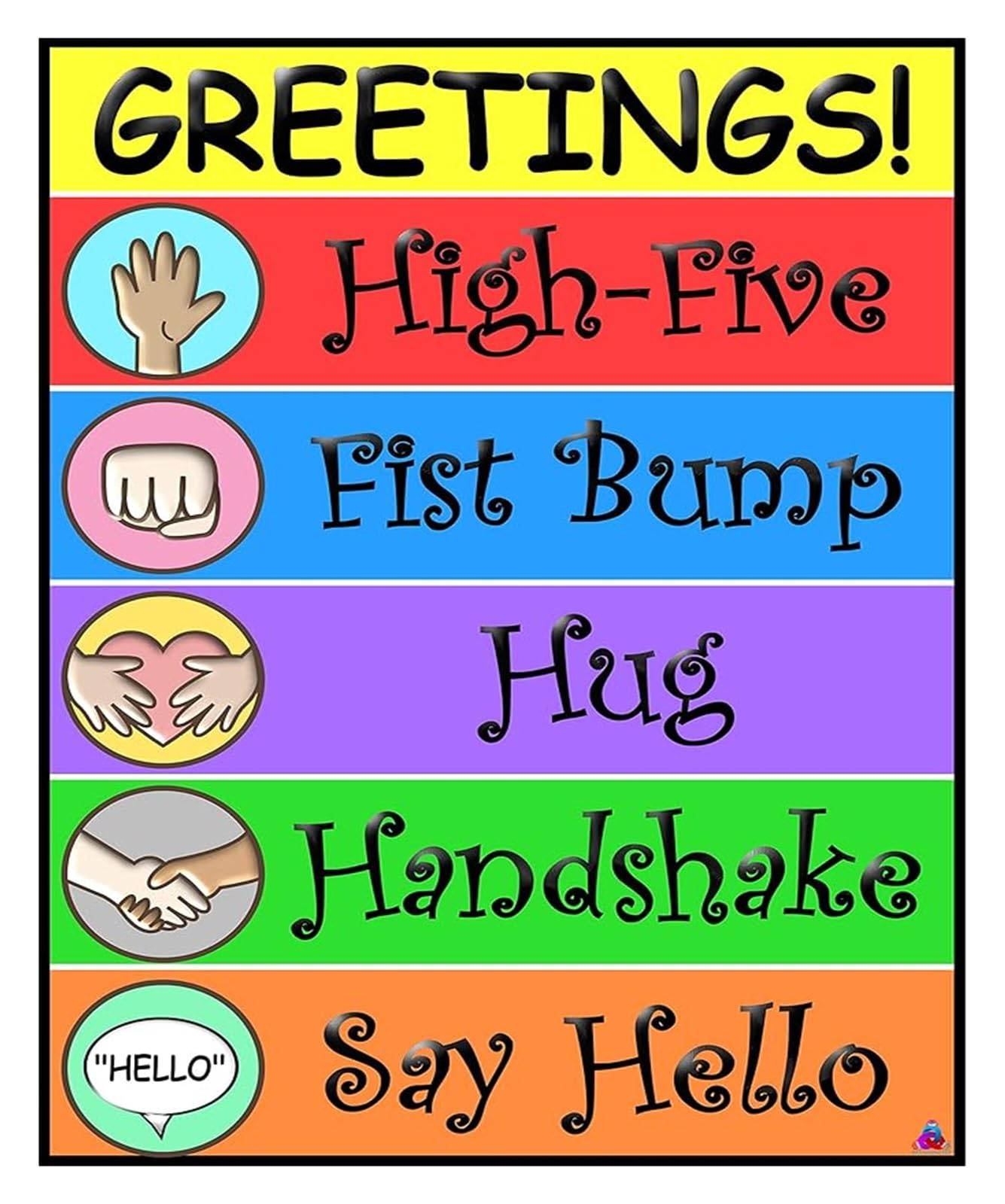 PQYSMVVG Back To School Greetings Poster for Classroom Decor Pediatrician Office Decor Teacher Must Haves(Framed,12x18inch(30x45cm))