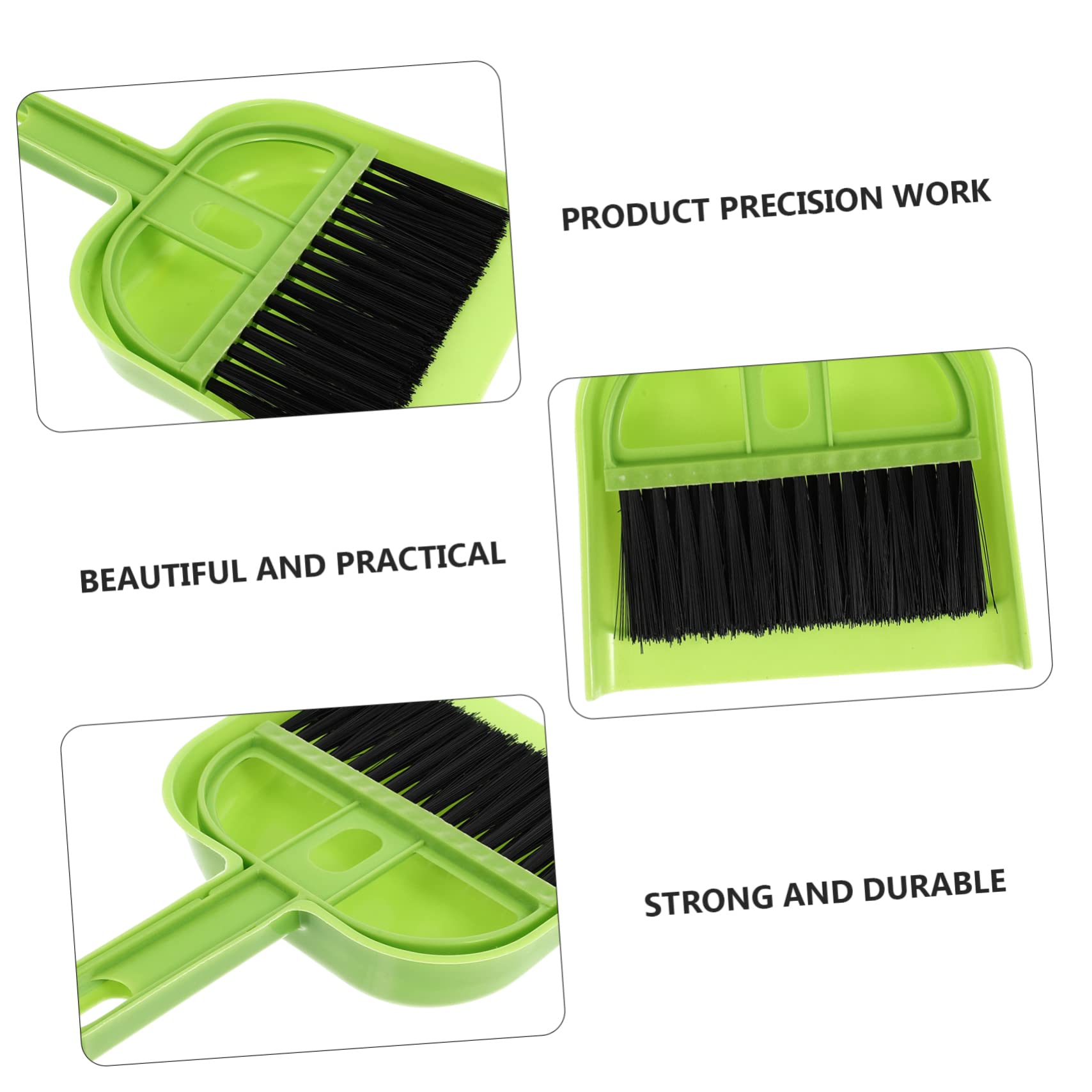 BEBEMOKO 6 Sets Broom Dustpan Set Screen Cleaner Mini Small Broom and Kit De Limpieza para Brochas para Limpiar Cleaning Broom Dustpan Mini Dust Pan Tool Grout Cleaner Desktop Broom Plastic