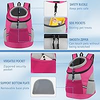 Vista 4 de SMONT Dog Backpack Carrier Pet Lightweight Dog Carrier Backpack Small Dog Front Backpack Breathable Dog Carriers for Small Dogs with Safety Belt for