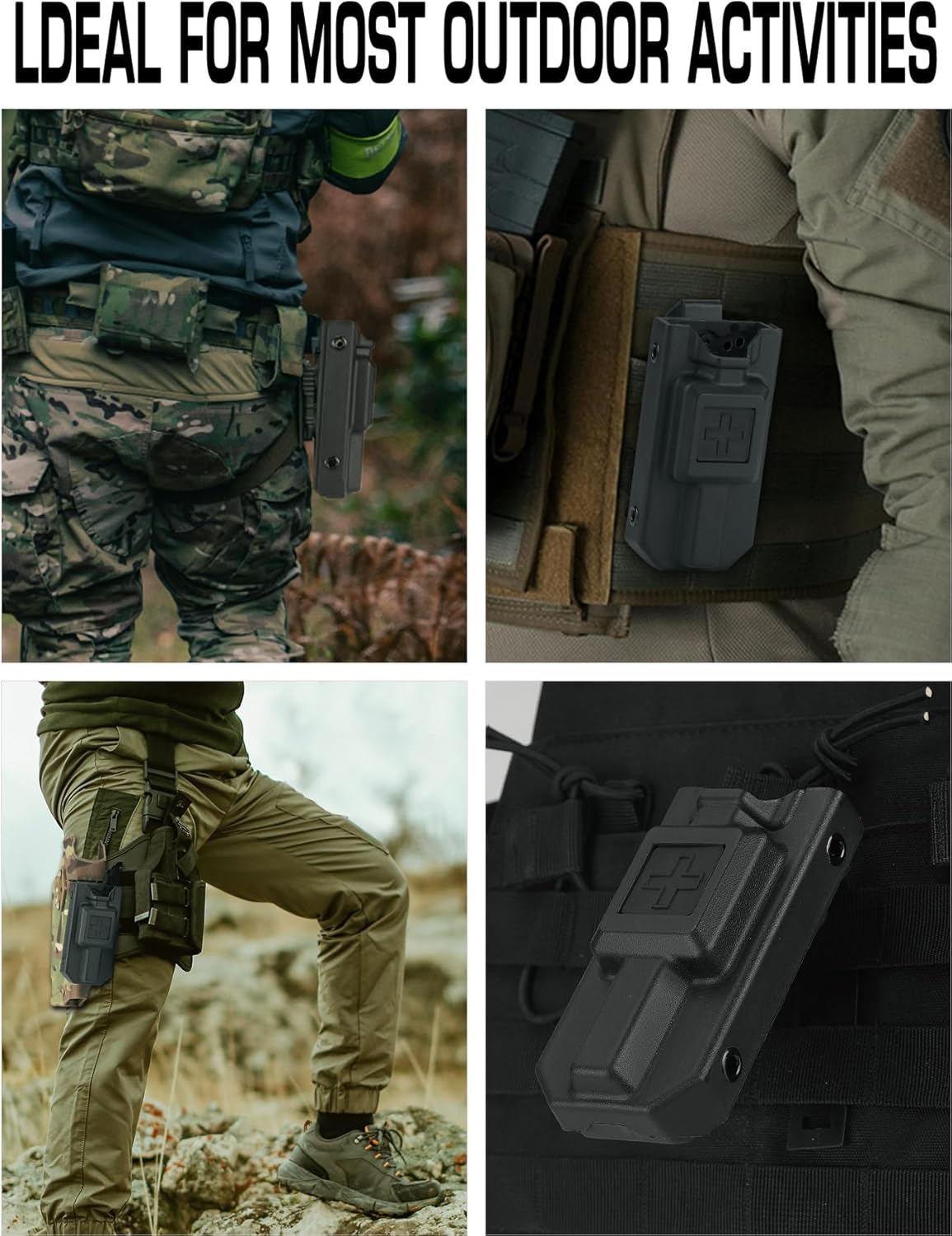 Tourniquet Holder with Holster Adapter Mount, TQ Pouch Kit for Duty Belt,Police Gear Accessories for 3-Hole Right Hand Holster