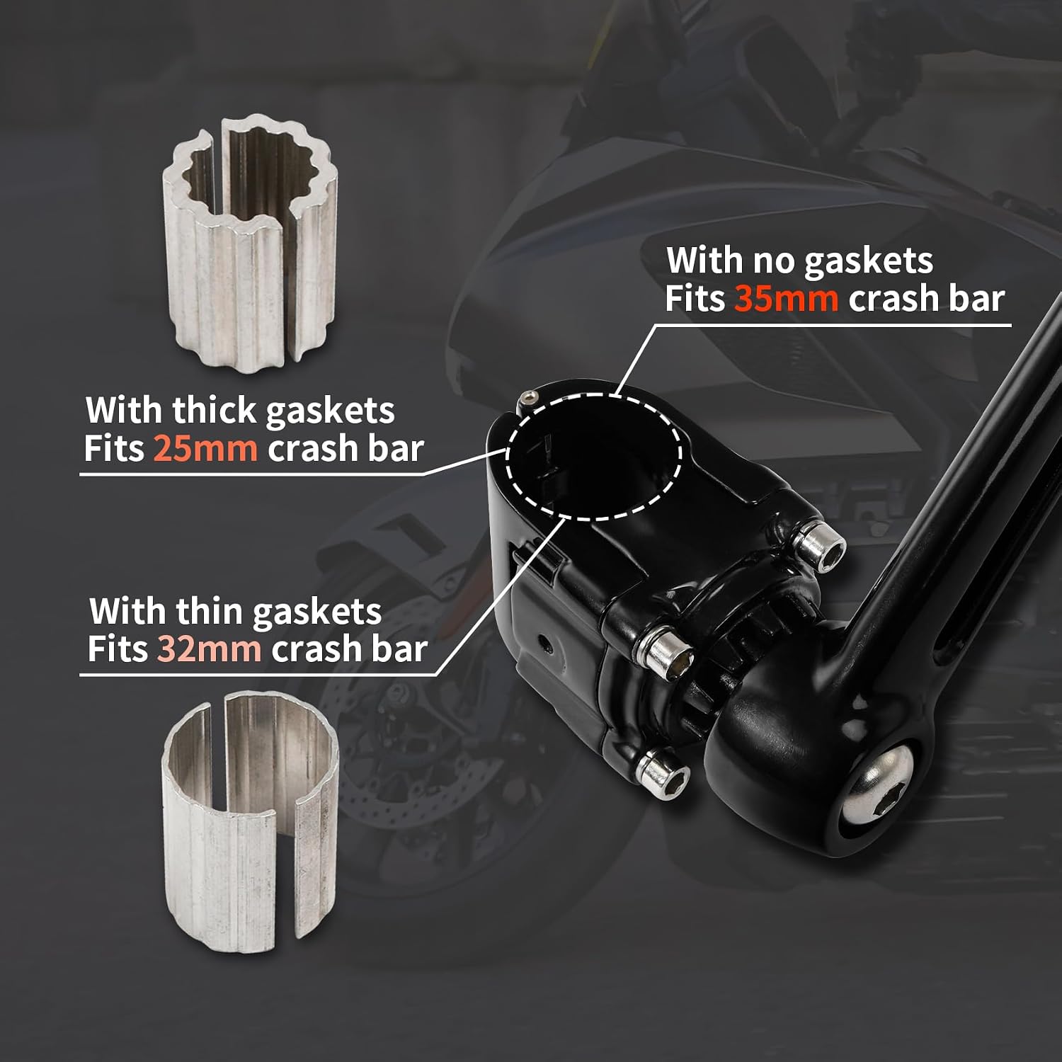 Green-L Front 25mm 32mm 35mm Adjustable Footpegs Pegs Clamp Mount Bracket Fit for Honda Goldwing 1800 GL1800