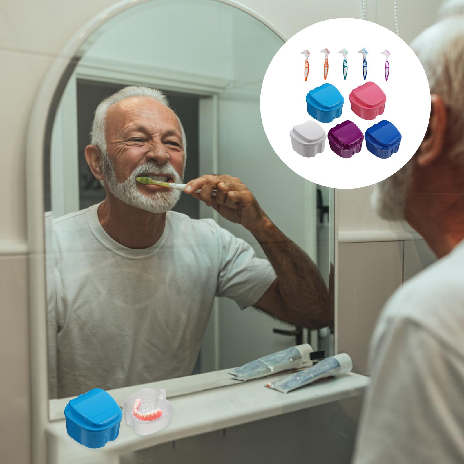 iplusmile Set 10 Pezzi Contenitori per Protesi Dentarie in PP e Protezione da Danni, Custodia Pratica per Conservazione e Viaggio Dentiere
