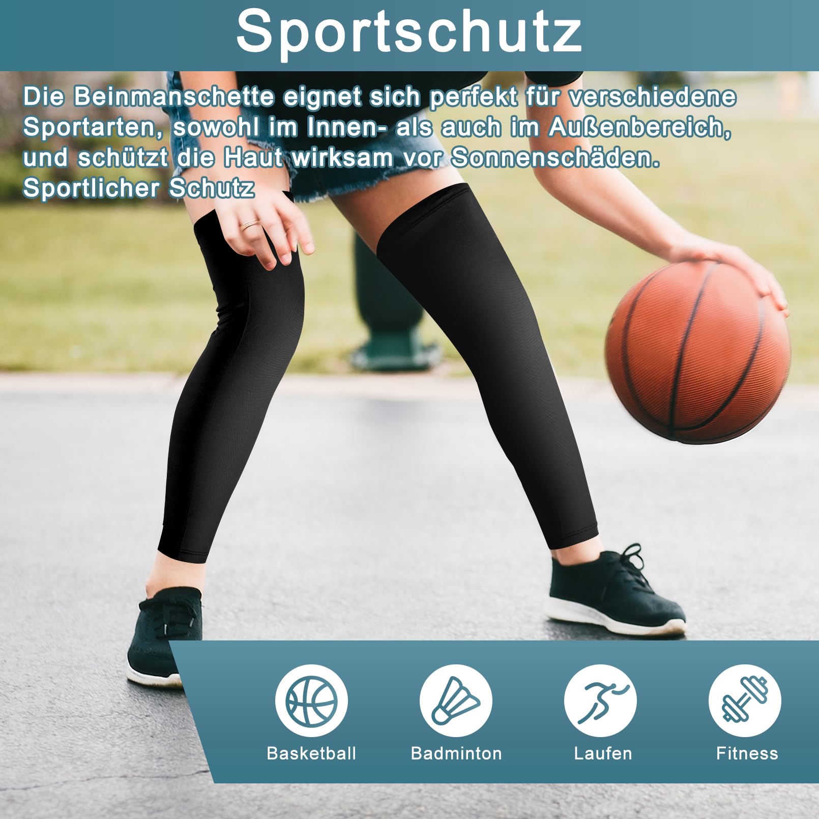 3 pares de mangas largas de compresión, protección solar UV, calentadores de piernas de compresión, antideslizantes, largos, para ciclismo, baloncesto, fútbol, negro, blanco, gris