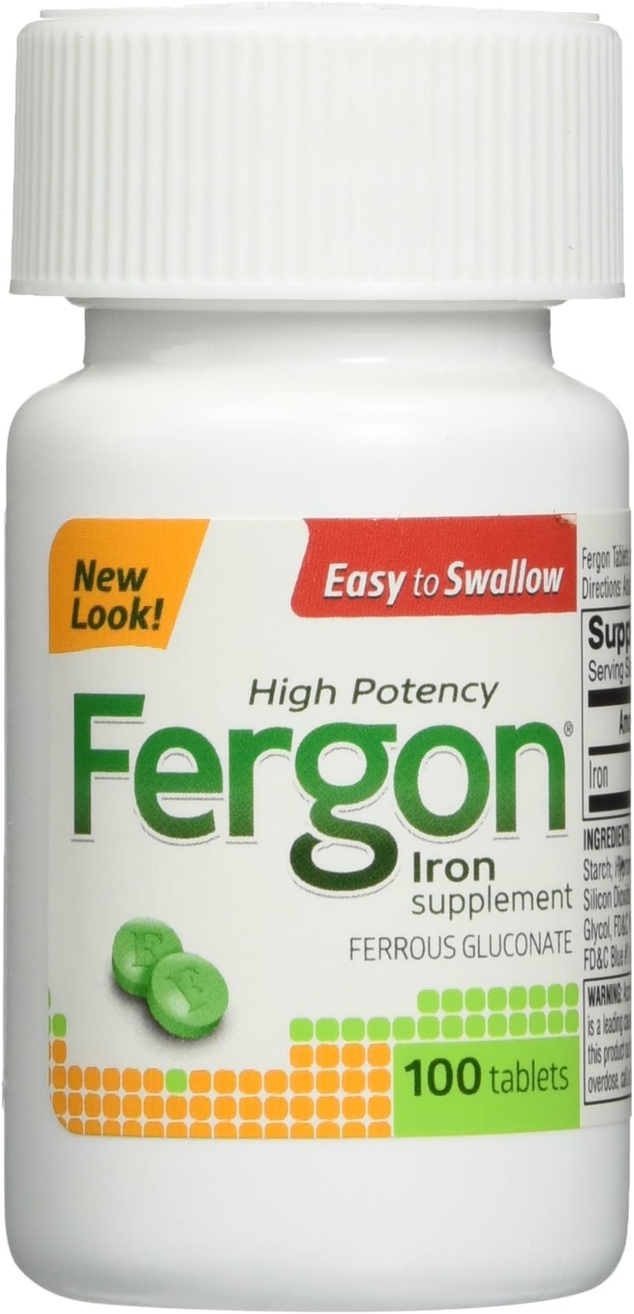 Fergon High Potency Iron Supplement Tablets, 100 Count