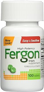 Fergon High Potency Iron Supplement Tablets, 100 Count