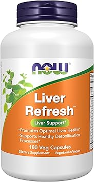 NOW Supplements, Liver Refresh with Milk Thistle Extract and unique Herb-Enzyme blend, 180 Veg Capsules