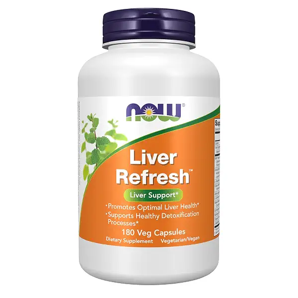 NOW Foods Supplements, Liver Refresh™ with Milk Thistle Extract and unique Herb-Enzyme blend, 180 Veg Capsules 1