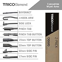Vista 5 de TRICO Diamond 24" + 21" Super Premium Automotive Replacement Windshield Wiper Blades (Set of 2), Passenger and Driver Side All-Weather Beam Wiper