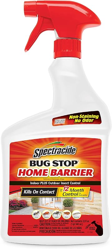 Bug Stop Home Barrier 32 oz - 6 Count, Ready-To-Use Indoor Plus Outdoor Insect Control Brown | Kills Cockroaches, Ants, Spiders & More On Contact, Use Indoors & Outdoors, Up To 12 Month Control*, Non-Staining