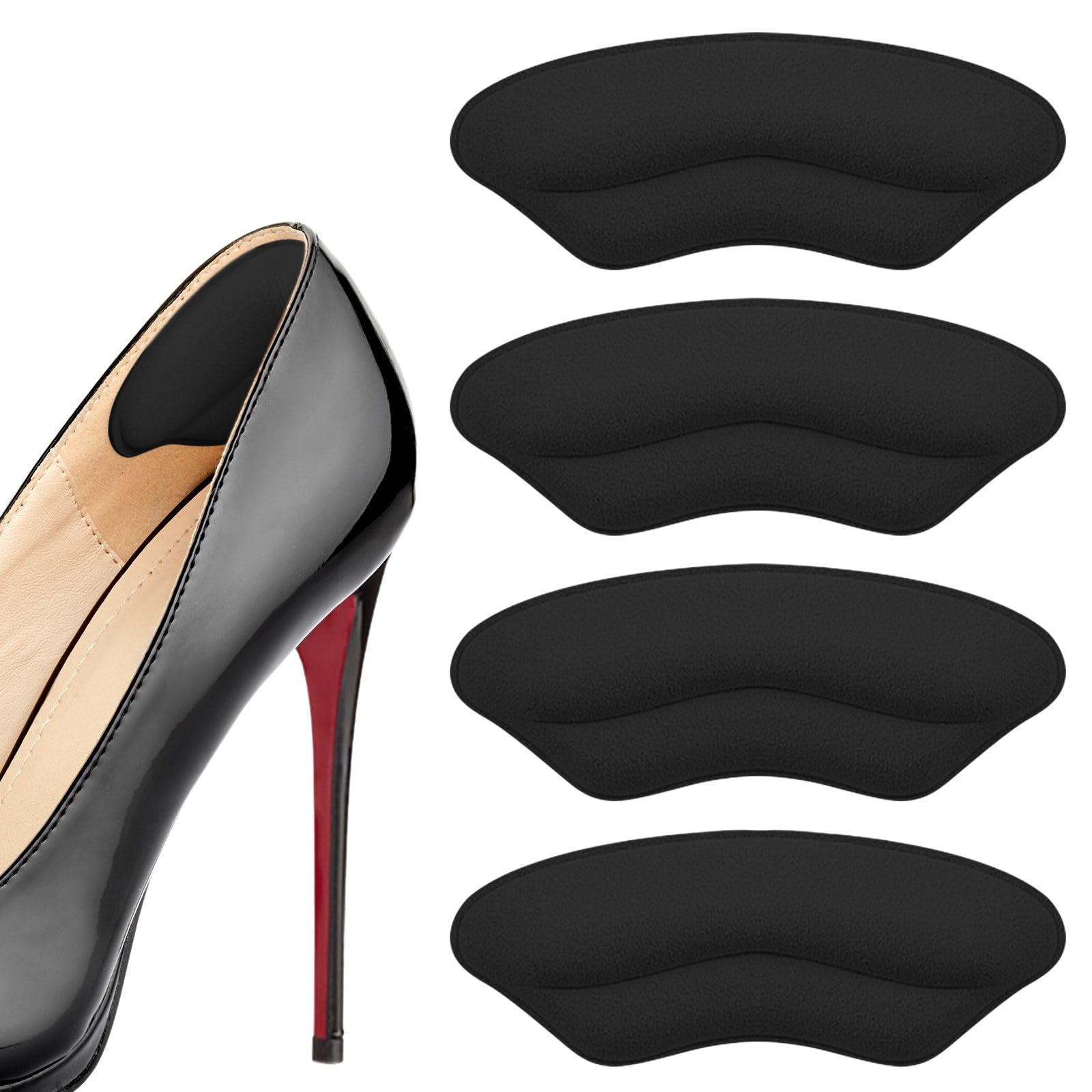 Heel Pads for Shoes 2 Pairs Self-Adhesive Heel Grips Protectors - Non-Slip Cushion Inserts to Prevent Blisters Snug