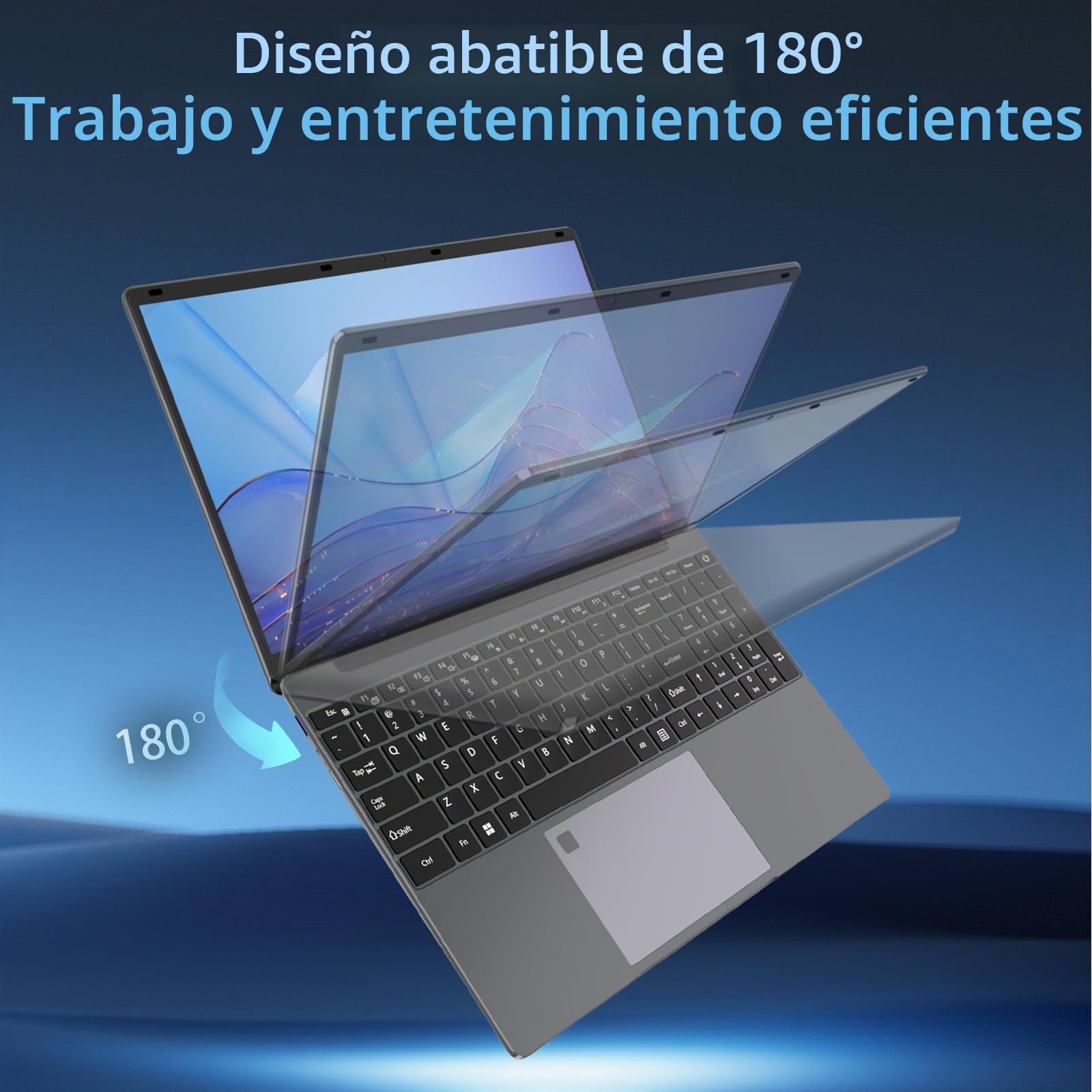 PC portátil de 15,6 pulgadas, 16 GB RAM 512 GB SSD Celeron N5095, ordenador portátil FHD 1920 x 1080, WiFi Bluetooth, lector de huellas dactilares, portátil para estudio y trabajo, teclado AZERTY con