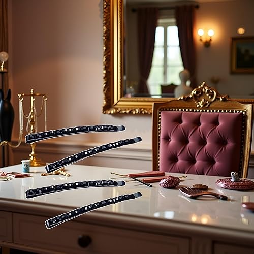 Miniatura 7 de 4 pasadores de diamantes de imitación negros, horquilla de pelo brillante, horquilla de cristal de diamante, horquilla, decoración brillante para el