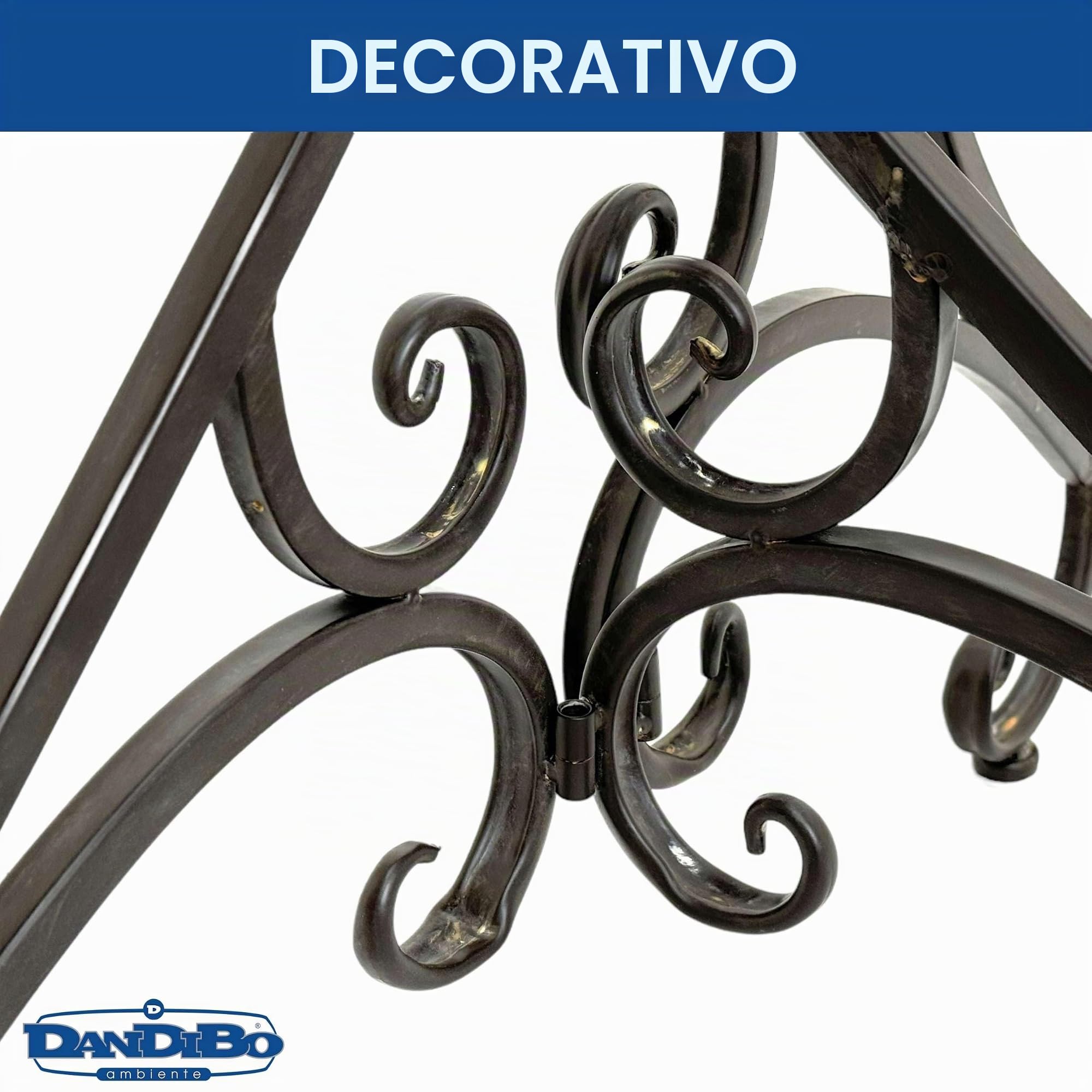 DanDiBo Vigo 19511 - Tavolino da parete semicircolare, in metallo, 90 cm, stile vintage anticato