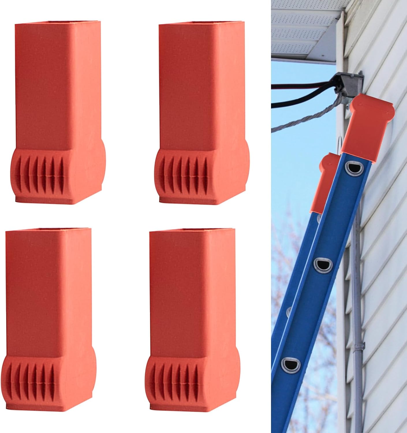 Hiyoo 4pcs NonSlip Extension Ladder Covers, Extension ProGuards