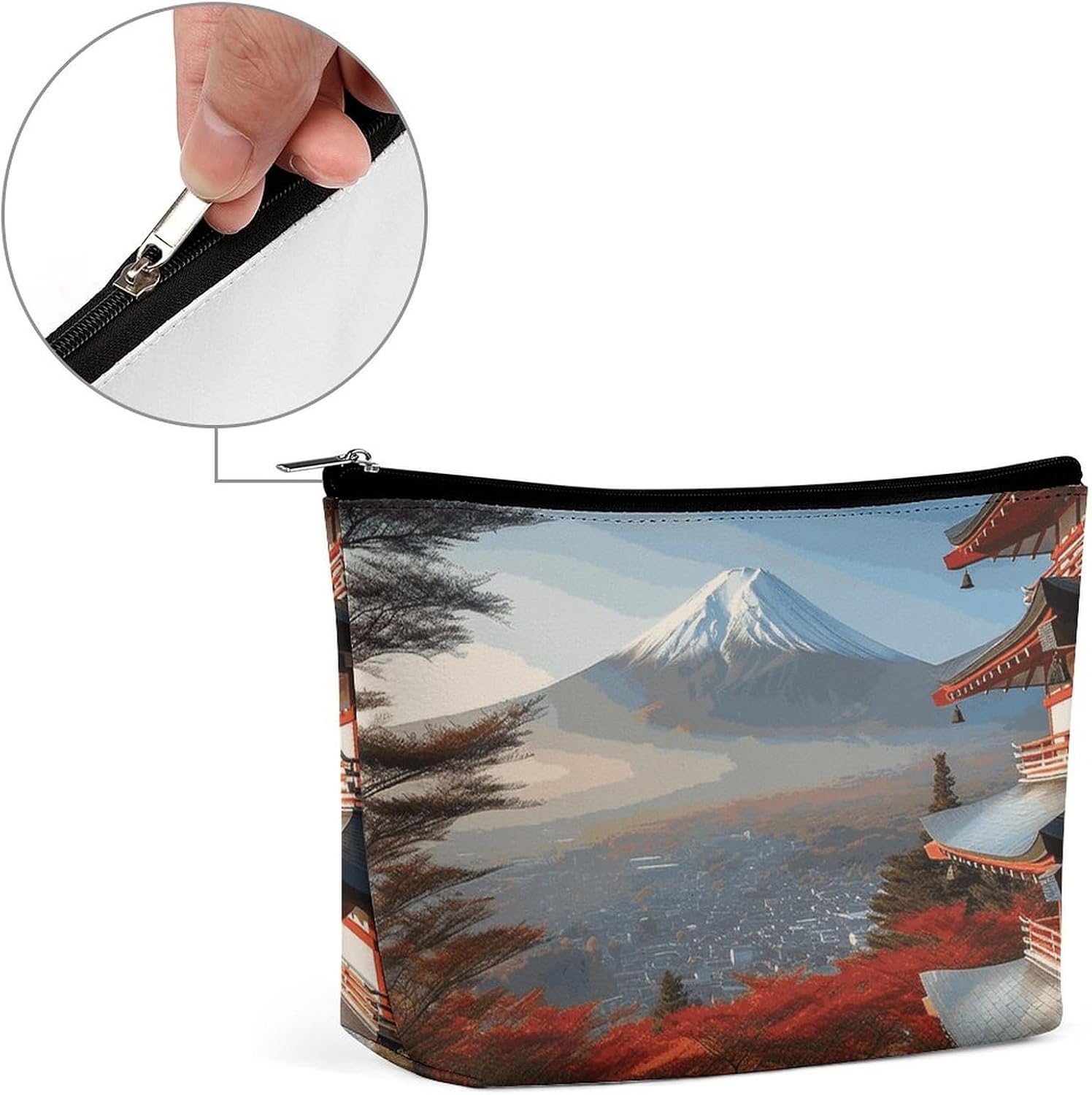 Makeup Pouch Cosmetic Bag Lipstick Pouch Zipper Pouch Japan Mount Fuji Landscape Printed Organizer Portable Toiletry Bag Accessories image 4