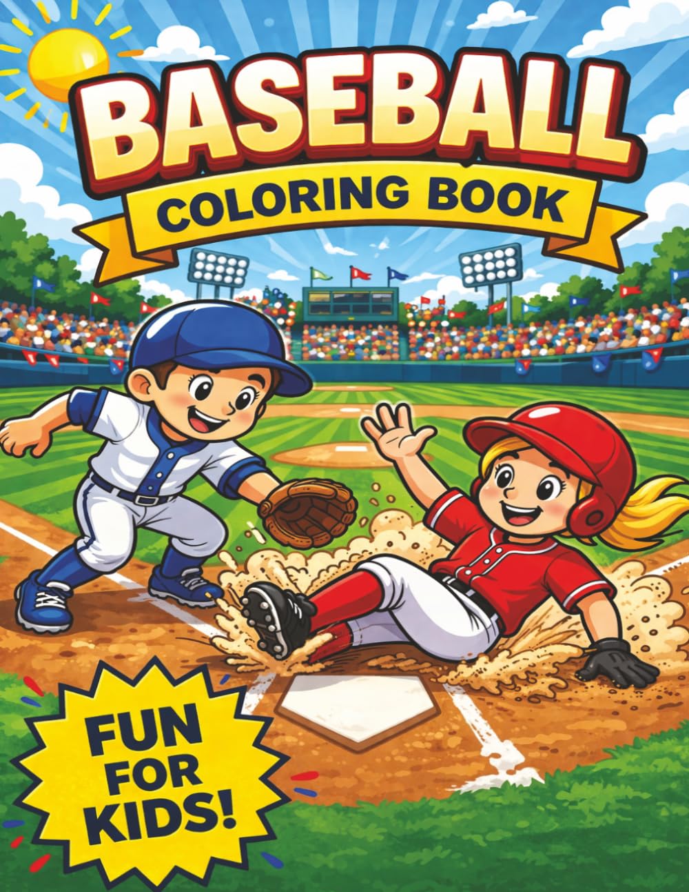 Baseball Coloring Book for Kids: Fun Pages of Players, Stadiums, Mascots, Food, Gear, and More