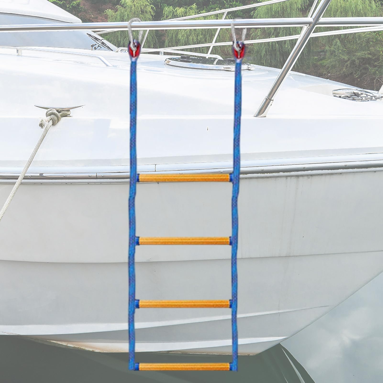 a Corda per Barche - Scaletta Pieghevole per Salita Agevole,Gradini per Kayak Imbarco Lago Piscina