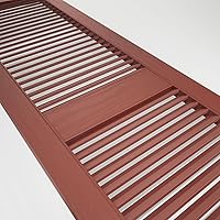 Vista 17 de Builders Edge 12 pulgadas de ancho x 48 pulgadas de alto, montante central superior de catedral estándar, persianas con listones abiertos, incluye