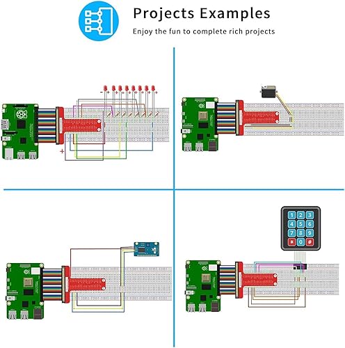 Miniatura 3 de Adeept Kit de inicio definitivo para Raspberry Pi 4 3 B+ B 3B 3B+ 2B, código Python C, 40 proyectos, kit educativo STEM, kit de iniciación integral