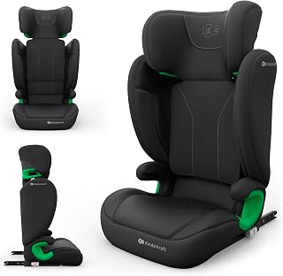 Kinderkraft JUNIOR FIX2 PRO I-SIZE Seggiolino auto 15-36 kg, Gruppo 2-3, 100-150 cm, con Isofix, Poggiatesta regolabile, Sistemi di sicurezza, Leggero Facile da trasportare, Facile da pulire, Nero