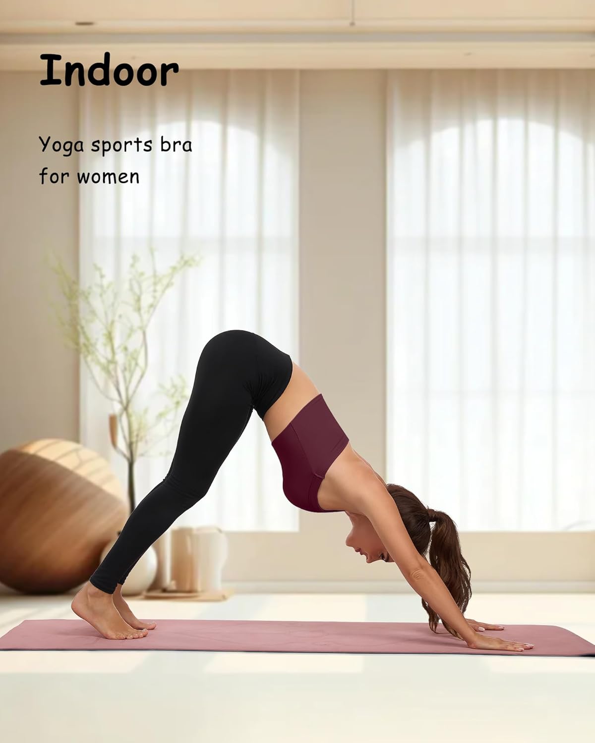 Halter Sports Bra Longline Open Back Workout Top Ribbed Crop Tank Tops with Built in Bra Gym Yoga Push Up - Image 7