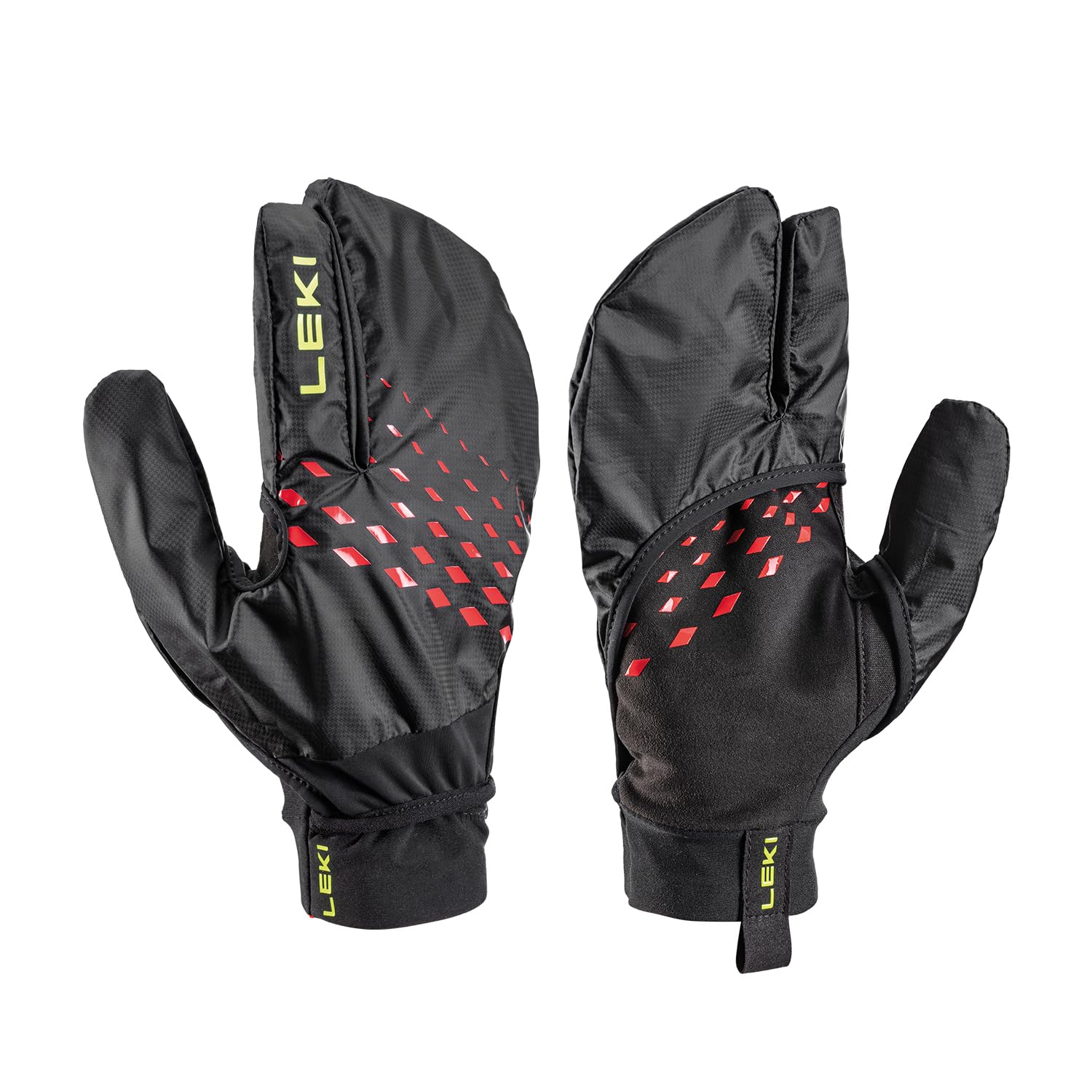 LEKI Ultra Trail Storm Handschuhe, Black-red-Neonyellow, EU 9