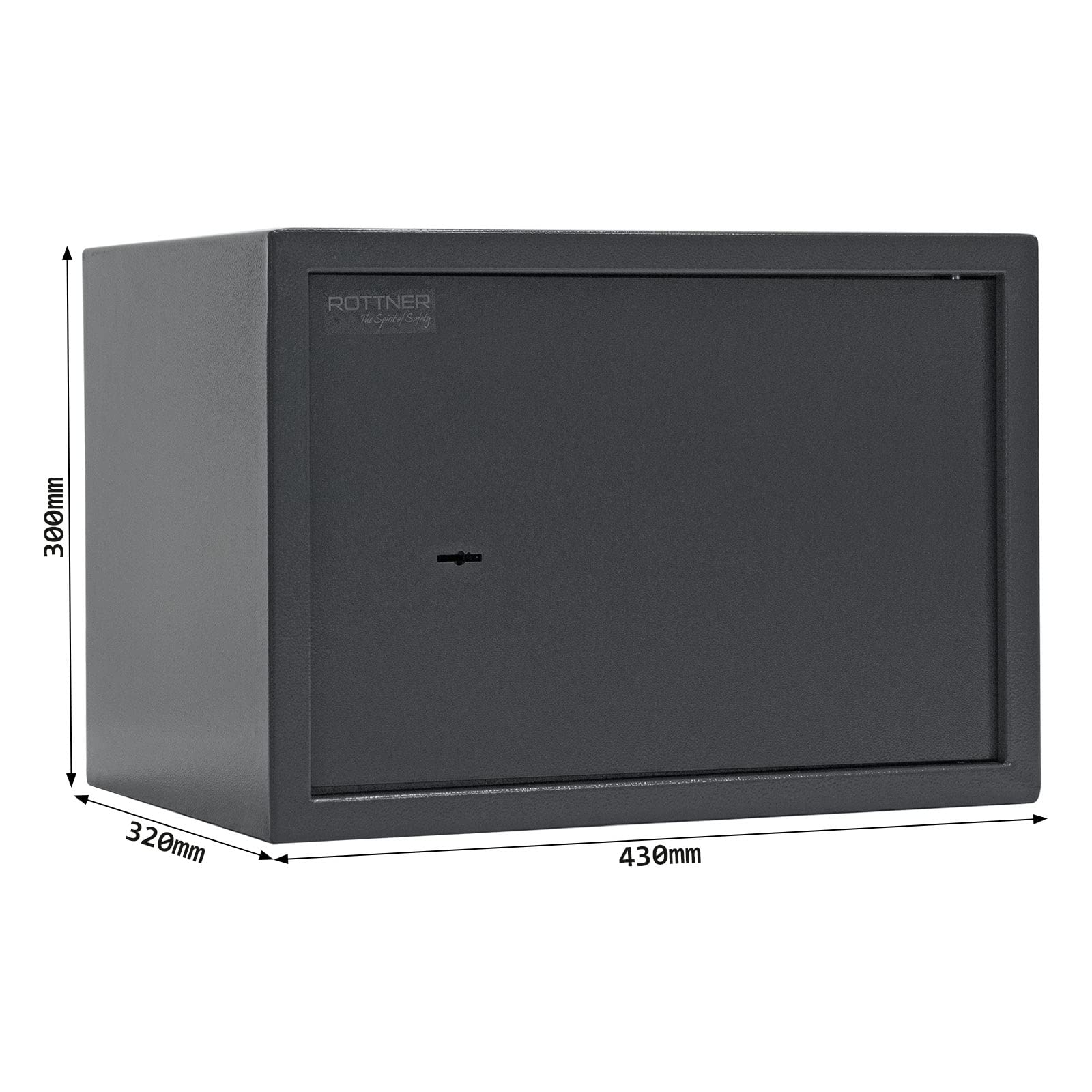 Rottner cassaforte a mobile Jupiter 4, serratura a doppia mappa, antracite, LxHxP 43x30x32cm, kit di fissaggio incluso, ripiano estraibile, inserto in feltro
