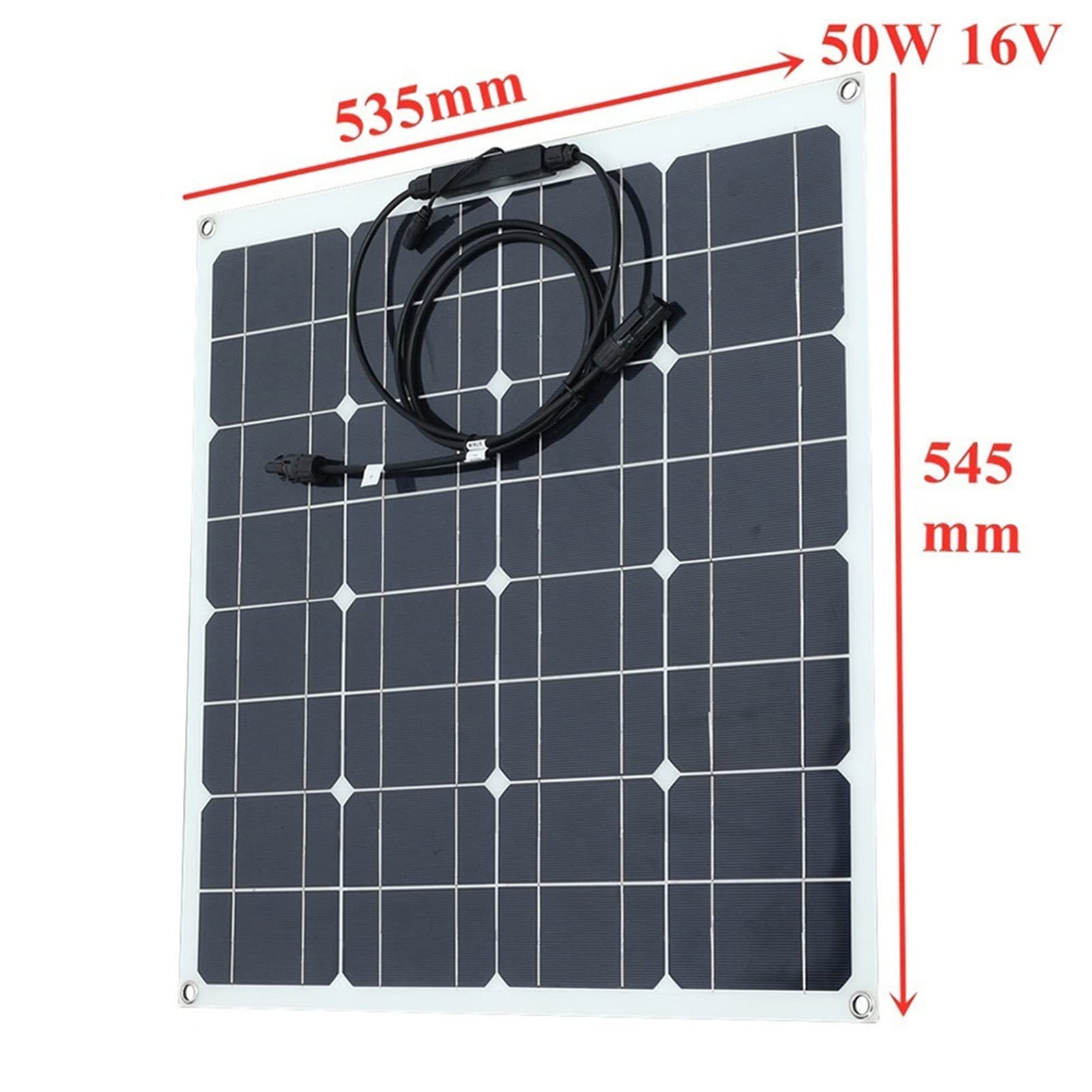 Kit de Panel Solar monocristalino de 100 W, Cargador Solar portátil, Panel Solar Flexible para batería de Coche, Caravana, Barco, baterías de 12 V, Banco de energía