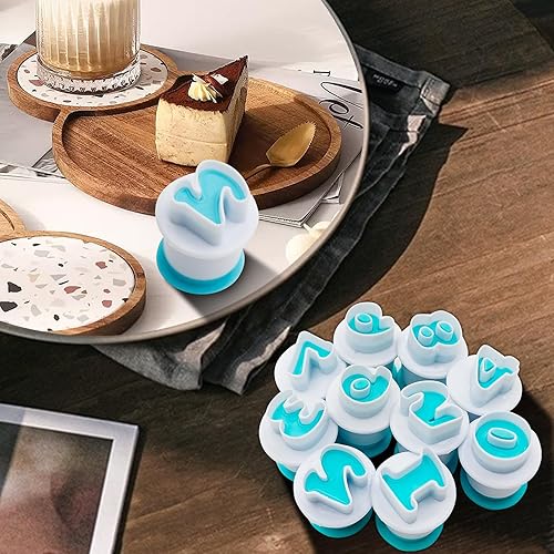 Miniatura 3 de Juego de 26 sellos de galletas para impresión, cortadores de galletas, letras del alfabeto, fondant, pasteles, galletas, forma de letra, bricolaje,