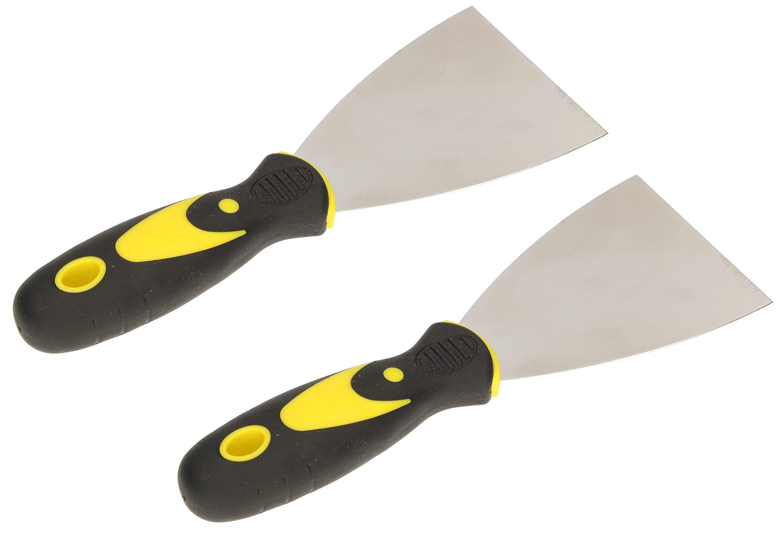 Spatelset: 8 stuks spatels van roestvrij staal, roestvrij stalen putty messen, spatelset, schildergereedschap, spatel, roestvrij stalen schilderspatel met kunststof handvat voor behang, gipsplaten